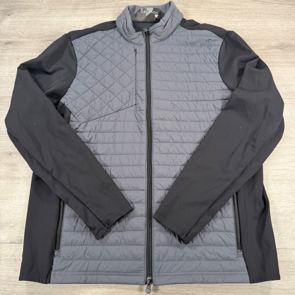 Greyson Yukon Hybrid Jacket Men's XL Gray Black Full Zip Golf Performance
